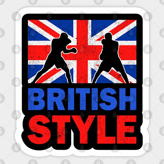 British Flag Boxing Style United Kingdom Boxer Sticker by snnt